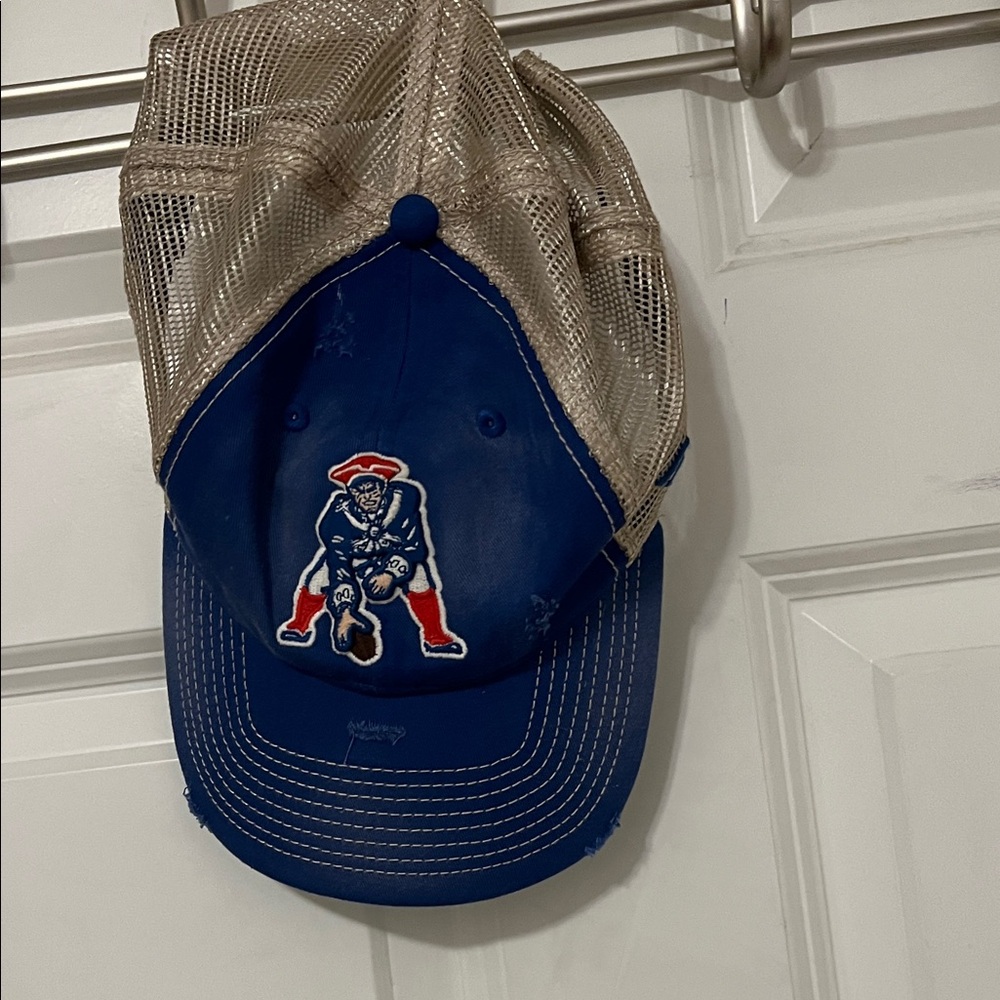 Blue and Tan Mesh Trucker Hat